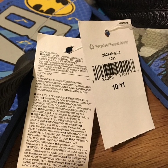 Batman Blue Sandals Water Shoes Kids Size 10/11 DC Comics Superhero Gap New - Picture 8 of 9